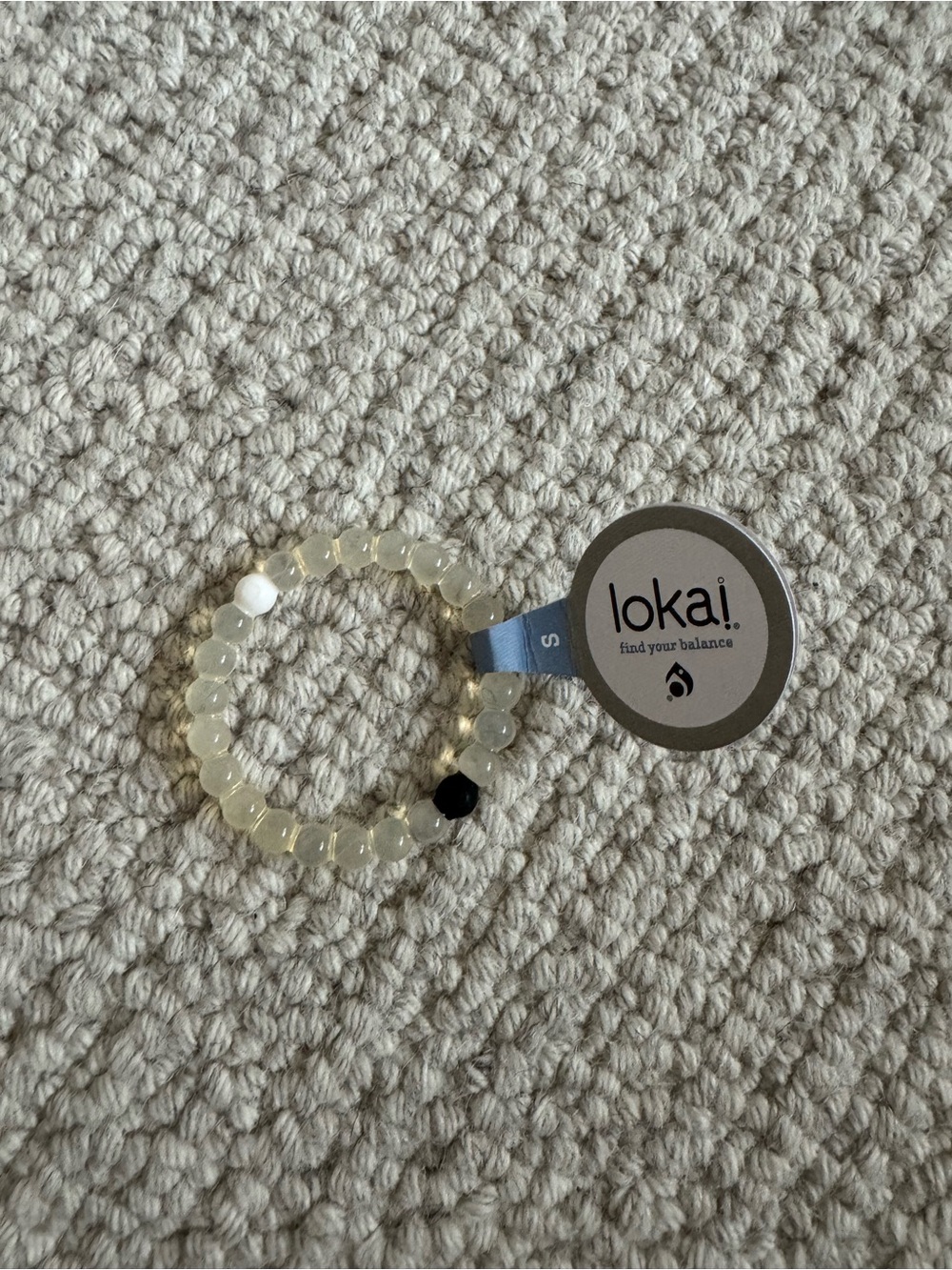 Lokai small Translucent Beaded Balance Bracelet with Black and White Accent